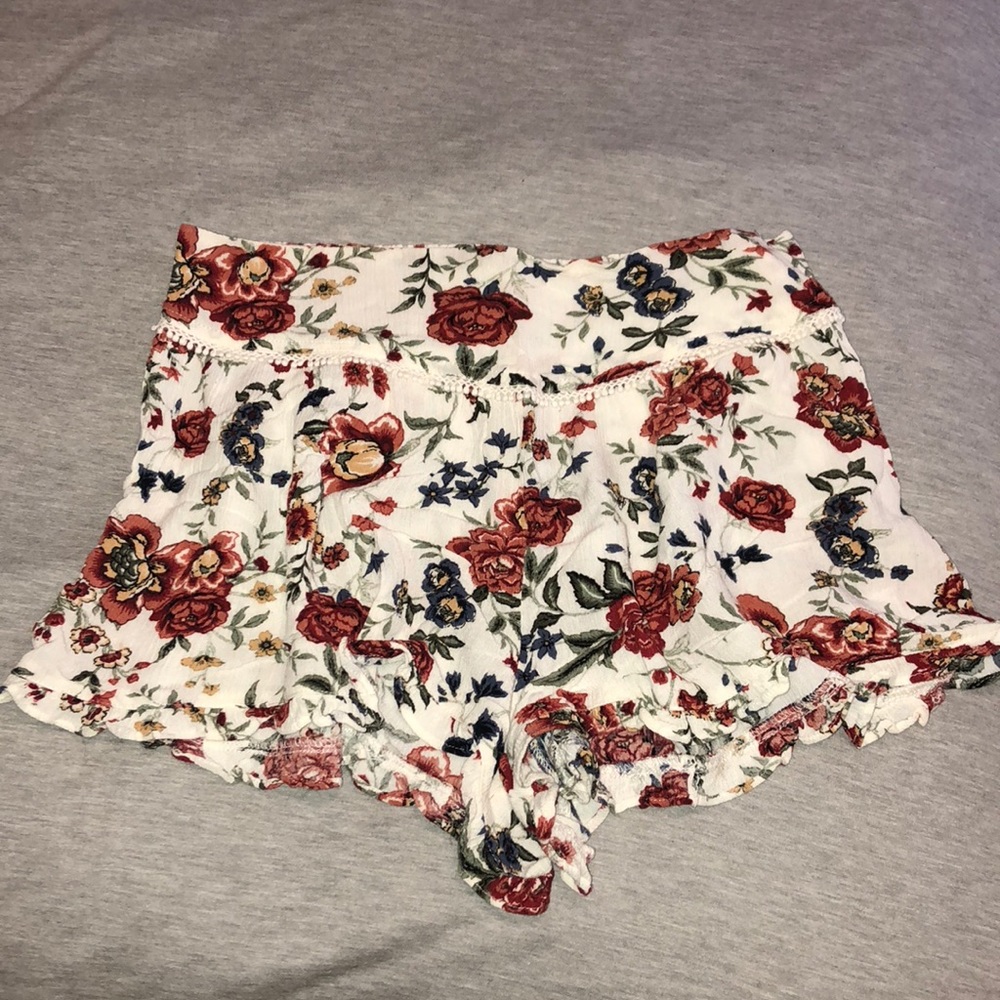 Floral Printed Summer High Waisted Flowy Shorts